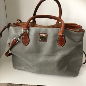 Dooney & Bourke Gray and Tan Leather Satchel